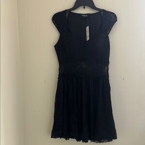 bebe Elegant Black Lace Mini Dress